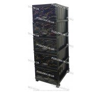 Комод пластиковый рисунок Мрамор темный на 5 ящиковlif Plastik 498-4-5