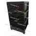 Комод пластиковый черный Мрамор на 3 ящика Elif Plastik 498-4-3