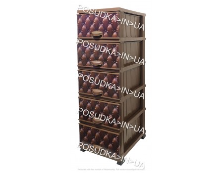 Комод пластиковый для хознужд Диван бежевый на 5 ящиков Elif Plastik 286-40-5