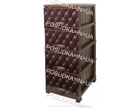 Комод из пластика с рисунком Диван бежевый на 4 ящика Elif Plastik 286-40