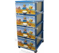 Комод для хлопчика пластиковий Море на 4 ящики Elif Plastik 298-40-4