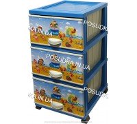 Комод для мальчика пластиковый Море на 3 ящика Elif Plastik 298-40-3