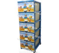 Комод для мальчика пластиковый Море на 5 ящиков Elif Plastik 298-40-5