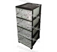 Комод пластиковий Мармур на 4 ящики Elif Plastik 398-4-3