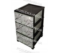 Комод пластиковый Мрамор на 3 ящика Elif Plastik 398-4-3
