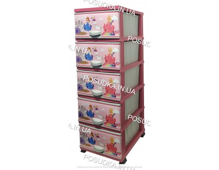 Комод пластиковый Принцессы на 5 ярусов Elif Plastik 298-30-5