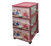 Комод для дівчинки пластиковий Принцеса на 3 ящики Elif Plastik 298-30-3