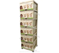 Комод детский пластиковый Мишки на 6 ящиков Elif Plastik 298-20-6	