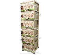 Комод детский пластиковый Мишки на 6 ящиков Elif Plastik 298-20-6	