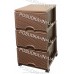 Комод пластиковый на балкон ротанг шоколадный на 3 ящика Elif Plastik Wicker 296-4-3