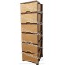 Пластиковый комод-шкаф на 6 ярусов бежево коричневый Elif Plastik Wicker 296-1-6