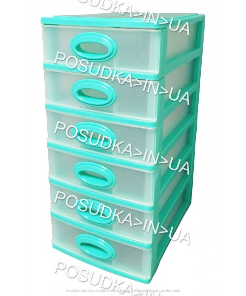 Міні-комод на 6 ящиків Консенсус м'ятно-бірюзовий