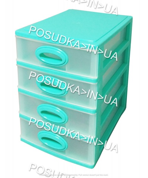 Мини-комод на 4 ящика Консенсус мятно-бирюзовый