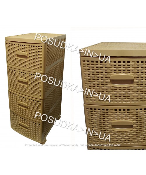 Комод Ротанг Консенсус 4 ящика бежевый