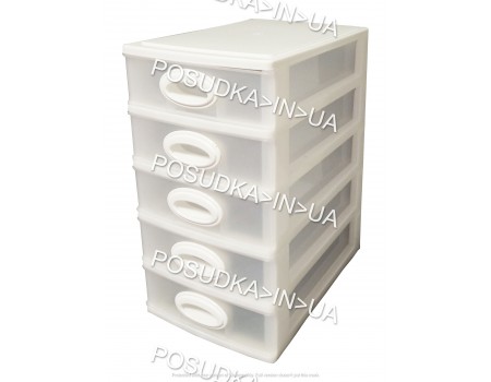 Мини-комод настольный для хранения снастей на 5 ящиков Консенсус бежевый	