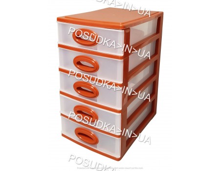 Мини-комод настольный органайзер для инструментов на 5 ящиков Консенсус бежевый	