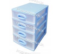 Мини-комод на 4 ящика Консенсус голубой