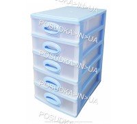 Мини-комод на 5 ящиков Консенсус голубой