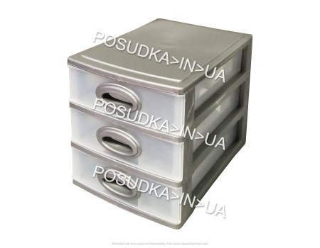 Міні-комод пластиковий для дитячої на 3 ящики Консенсус білий