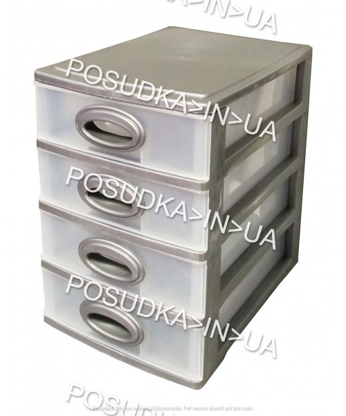 Мини-комод на 4 ящика Консенсус серый