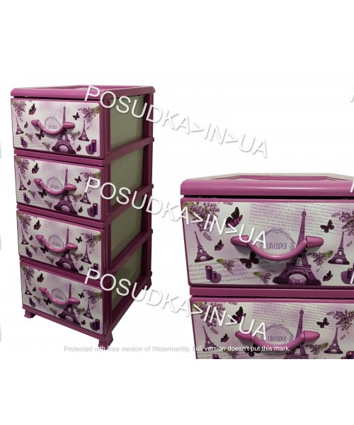 Пластиковый комод для балкона на 4 ящика Париж Senyayla Plastik	