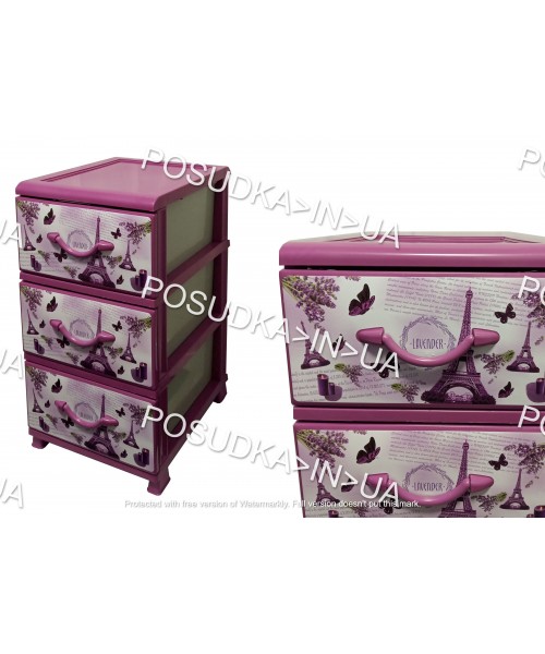 Пластиковый комод для балкона на 3 ящика Париж Senyayla Plastik