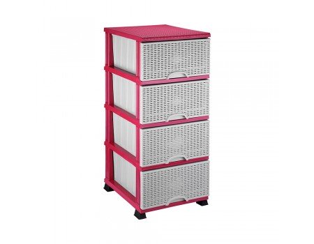 Комод для ванної кімнати Elif Plastik Wicker сіро-рожевий 296-2
