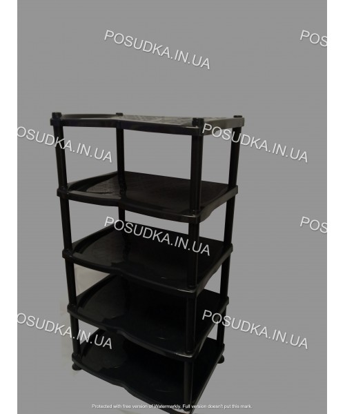 Полка для обуви пластиковая черная Efe Plastics 5 ярусная