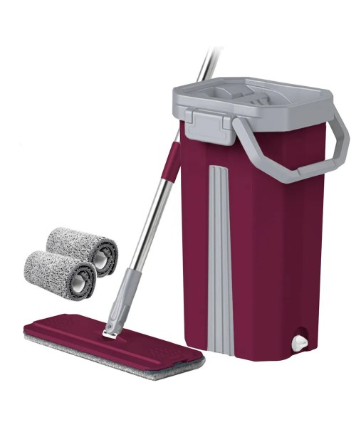 Швабра с ведром комплект Scratch Cleaning Mop RED 8 литров с автоматическим отжимом