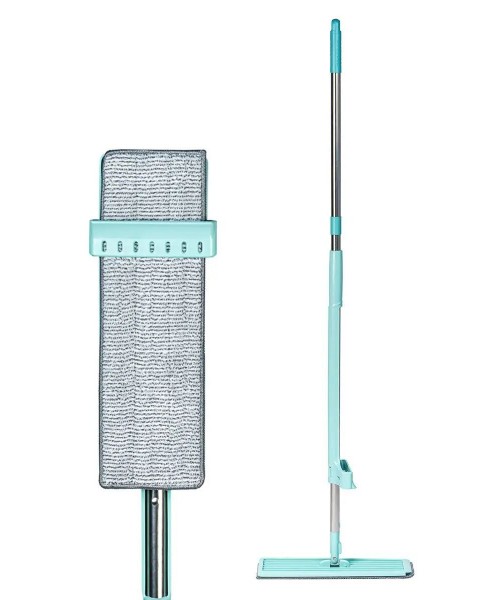 Швабра полотер лентяйка  с отжимом LUX Magic бирюзовая
