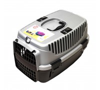 Переноска для котов и маленьких собак IRAK PLASTIK РТ-105 до 9 кг серый