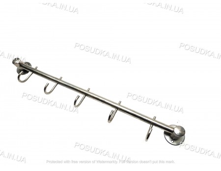 Настенная вешалка планка с 5 крючками из нержавейющей стали ArcHI