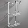 Полка АЛЮМИНИЕВАЯ в ванную прямая навесная трехярусная HP 99-011