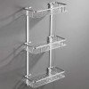 Полка АЛЮМИНИЕВАЯ в ванную прямая навесная трехярусная HP 99-011