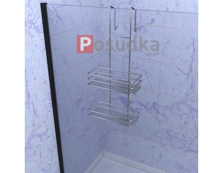Полки в душевую кабину на присосках 2 ярусная ПД-2522 хром