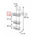 Триярусна полиця в душову кабіну навісна з присосками ПД-2532 хром