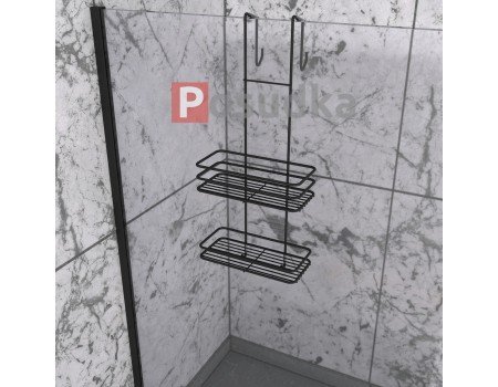Навісна полиця в душову кабіну 2 ярусна ПД-2522-3 чорна