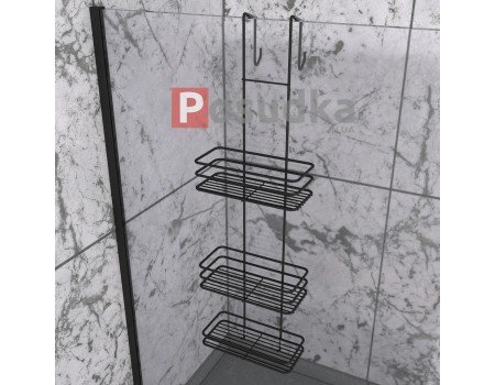 Полиця на стінку душової кабіни три яруси ПД-2532-3 чорний