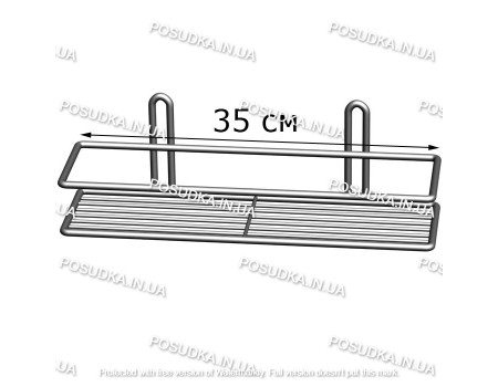 Полиця прямокутна 35 см 1-ярусна 2-контурна хром ПП-3512