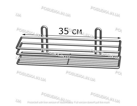 Полочка прямоугольная 35 см 1-ярусная 3-контурная хром ПП-3513
