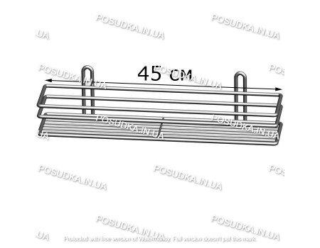 Полочка прямоугольная 45 см 1-ярусная 3-контурная хром ПП-4513