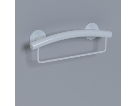 Поручни для ванной и туалета с полкой для полотенца нержавейка 55 см белый цвет