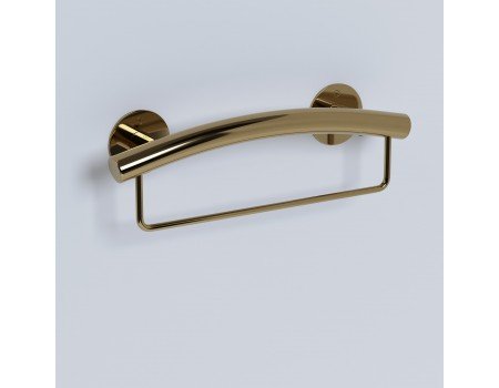 Поручни для ванной и туалета с полкой для полотенца нержавейка 55 см бронзовый цвет