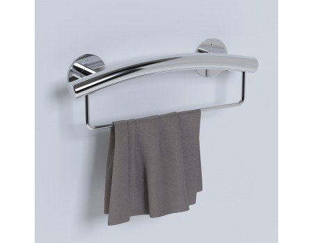 Поручень с полкой для ванной для полотенца нержавейка 65 см