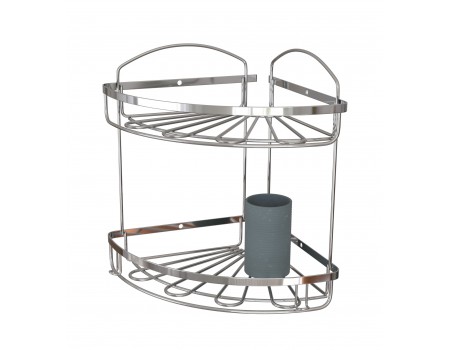 Металлические полки в ванную нержавеющая сталь 2-ух ярусная Flower Mabello