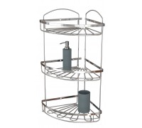 Полка в ванную НЕРЖАВЕЙКА 3-ех ярусная 20*20 см Flower Mabello