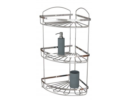Металеві полиці у ванну нержавіючу сталь 2-х ярусна Flower Mabello