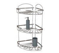 Полка в ванную НЕРЖАВЕЙКА 3-ех ярусная 20*20 см Flower Mabello