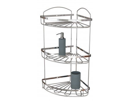 Металлические полки в ванную нержавеющая сталь 2-ух ярусная Flower Mabello