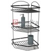 Угловая полка для ванной НЕРЖАВЕЙКА 3 ярусная 20*20 см Star Mabello черный цвет